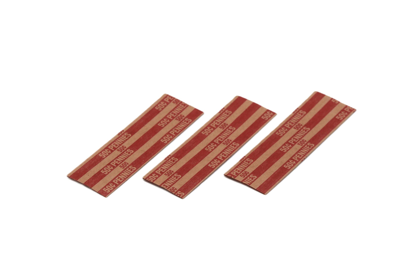 Huron Flat Coin Wrapper, Penny $.50 Cent Red Rolls (250 pcs)