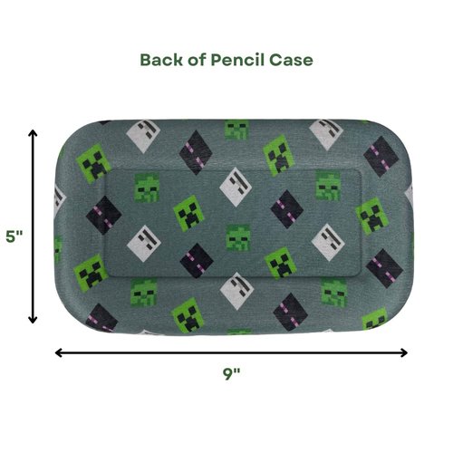 Innovative Designs Minecraft Pencil Case Set with Stickers and Gel Pens for Kids, Molded with Zip Closure