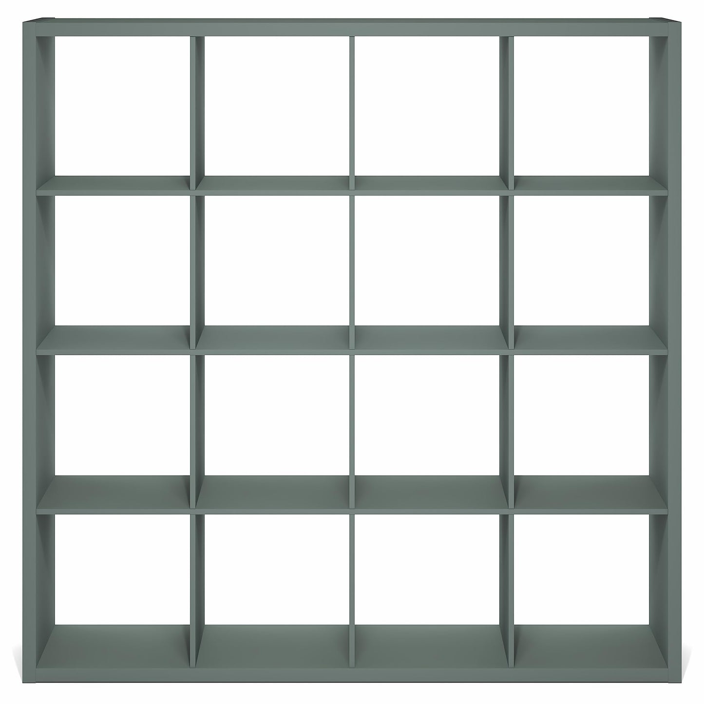 Furinno Cubicle Book Shelf, 16-Cube Bookshelf, Extra Thick Frame Reversible Bookcase with Open Back, 14.6" x 58" x 58", for Living Room, Bedroom, Home Office, Sage Green