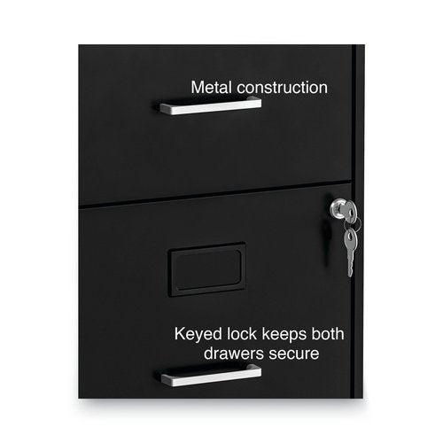 Alera 2806262 Letter Size 2 Drawers Soho Vertical File Cabinet Black