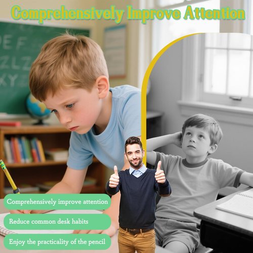 Adhd Pencil - Threaded Pencils for Adhd & Anxiety, Silent Sensory Tool for Stress Relief, Threaded Fidget Pencil Perfect for School Office Home, Essential Tools for the Classroom (5Pcs)