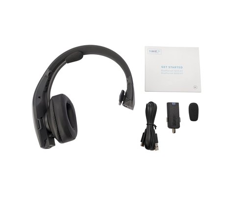 BlueParrott B650-XT Mono Bluetooth Wireless Headphones 96% Noise Canceling Over Head Trucker Headset with Mic, 100% Voice Control, IP54-Rated Protection, Active Noise Cancellation, 36 hrs. Talk Time