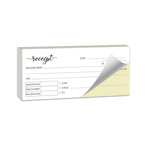 Herzii Prints Receipt Book - 2.75x6 Pocket Size 2-Part Carbonless, Receipt Book for Small Business, Sales Order Book, Receipt Booklet. 2-Part Carbonless