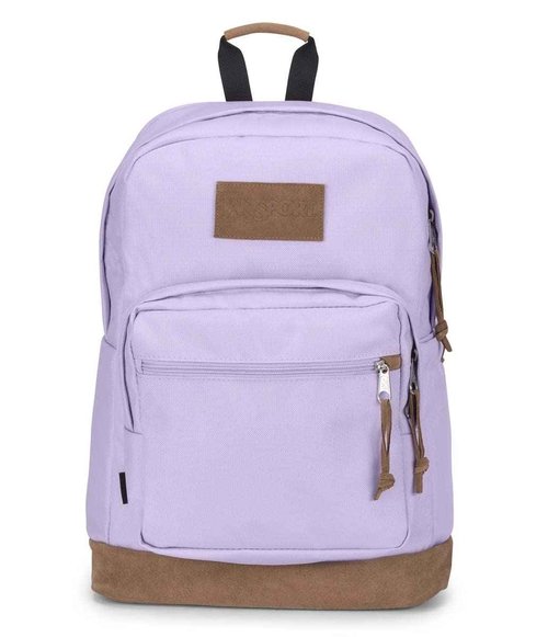 JanSport Right Pack Premium Backpack - Daypack with 15" Laptop Sleeve, Main Compartment, Water Bottle Pocket, Pastel Lilac