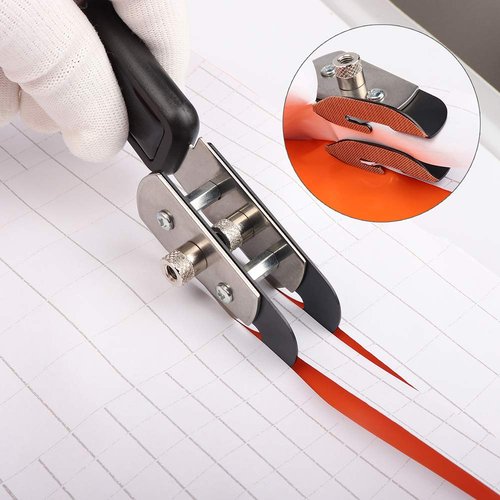 Gomake Vinyl Cutter Wrapping Paper Roll Cutter with Stainless Steel Blade, Hidden Blade, 10 Extra Blades, 3 PTFE Stickers for Vinyl Backer Strip Cutting and Car Tinting