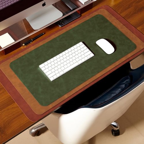 Distressed Leather Desk Mat - Non-Slip PU Desk Pad for Office and Home - Desk Organization and Accessories - Ideal for Large Mouse Pad and Desk Mats on Top of Desks(Tan,31.5"x 15.7")
