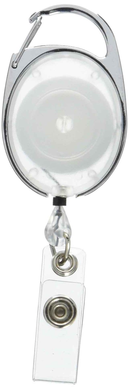 GBC BadgeMates Translucent Carabiner Badge Reel, Clear, 25 Reels per Pack (3748080)