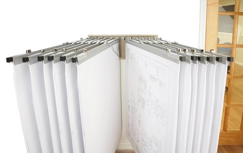 Brookside Design Wall Mounted Blueprint Storage Rack – Holds Up To 1200 Blueprints In 12 Pivot Hangers – Blueprint Hanging Rack, Heavy Duty - WRWH