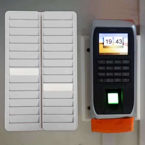 SHINEOFI 28 Slots Time Card Holder Wall Mounted Expandable Time Clock Holder Badge Rack Employee Attendance Work Cards Organizer for Office Warehouse Punch-in Clock Out