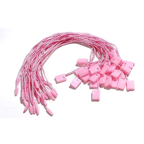 1000 PCS Hang Tag String Snap Lock Pin Loop Tie Fasteners,Polyester String Pink Hanging String Pink String Hang Tag String Fastener Hook Ties Easy and Fast to Attach