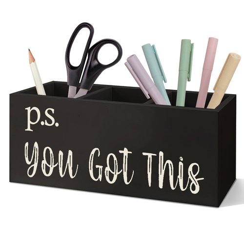 SNNDER You Got This Inspirational Pen Holder for Desk, Encouragement Gifts, Motivational Gifts for Women Men Pen Wooden Pen Pencil Holder Organizer for Office Desk Accessories