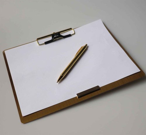 Stainless Steel Magnetic Clipboard with Pen - Multiple Sizes, Magnetic Design, Essential for Office and Home (Gold 9.2 x 12.5 Inches (Landscape Orientation))