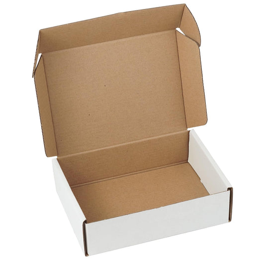 10 Pack 7"x5"x2" inch Small Shipping Boxes White Corrugated Cardboard Box for Small Business, Mailer, Shipping, and Packing