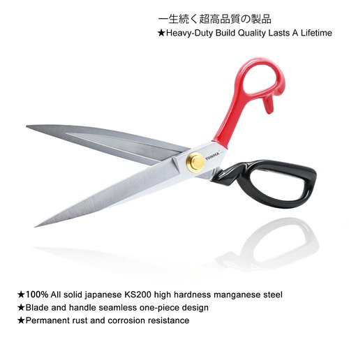 TONMA Fabric Scissors [Made in Japan] 10 Inch Professional Sewing Scissors for Tailoring Heavy Duty Japanese Solid Steel Tailor Shears for Leather Cutting Home Office Artists Dressmakers