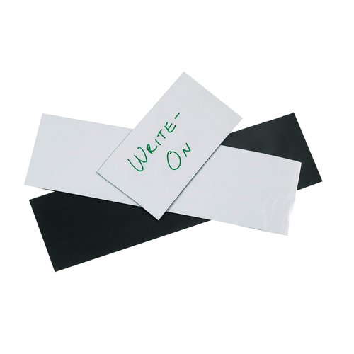 Aviditi 3 x 12 Inch Pre-Cut Magnetic Label Strips, with Write on Dry Erase Surface, White, for Labeling and Organization (25 Strips)