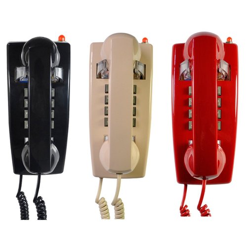 Traditional Red Wall Phones for Landline Mechanical Ringing, Classic 2554 Wall Telephone Ringing Indicator, Retro Wall Phone Hearing Aid, Old Wall Mount Phone for Home,School, Backup Telephone