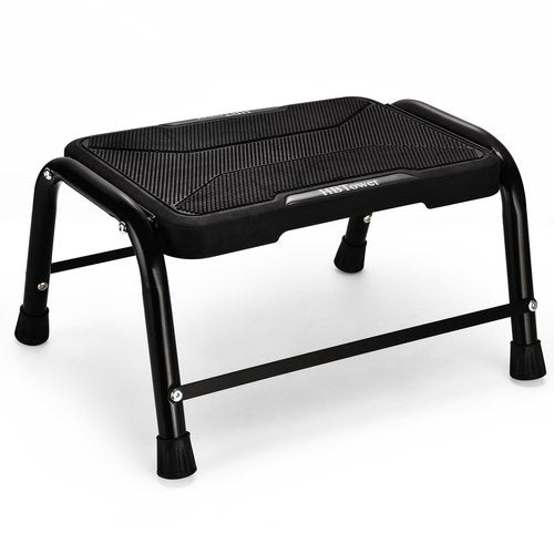 HBTower Step Stools for Adults with Non-Slip Rubber Feet, Holds Up to 300 lbs, Lightweight Stepping Stools for Bedroom Kitchen Bathroom, Bed Steps for High Beds, Black