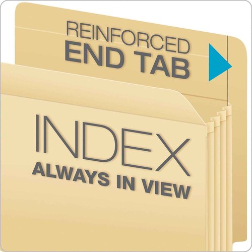 Pendaflex 12812 Manila Drop Front Shelf File Pockets, Straight Cut, Letter, Manila (Box of 25)