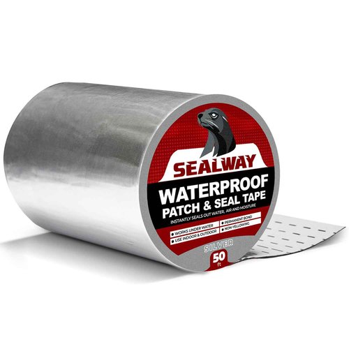 SEALWAY Silver RV Roof Sealant Tape, 8" x 50' Waterproof Repair Seal Tape – Extra Thick, UV-Resistant, Weatherproof Patch for Permanent Leak Sealing on RVs, Trailers, and Mobile Homes