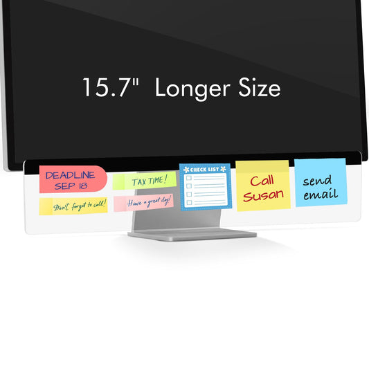 DOLLAR BOSS 1 Pc 15.7" x 3.1" Transparent Acrylic Monitor Memo Board
