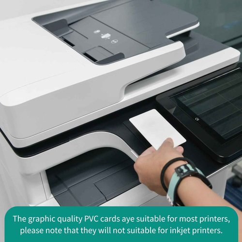 Yexiya 1000 Pcs Blank PVC Cards White Quality Plastic ID Badge Printers Cr80 30 Mil Business Cards Fit Most Photo ID Badge Printers