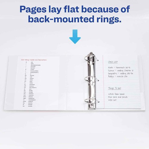 Avery 3 Ring Binder 3 Inch Slant Rings Durable View, White Binder for Home, Office, or School Use, 4 Pack (17030)