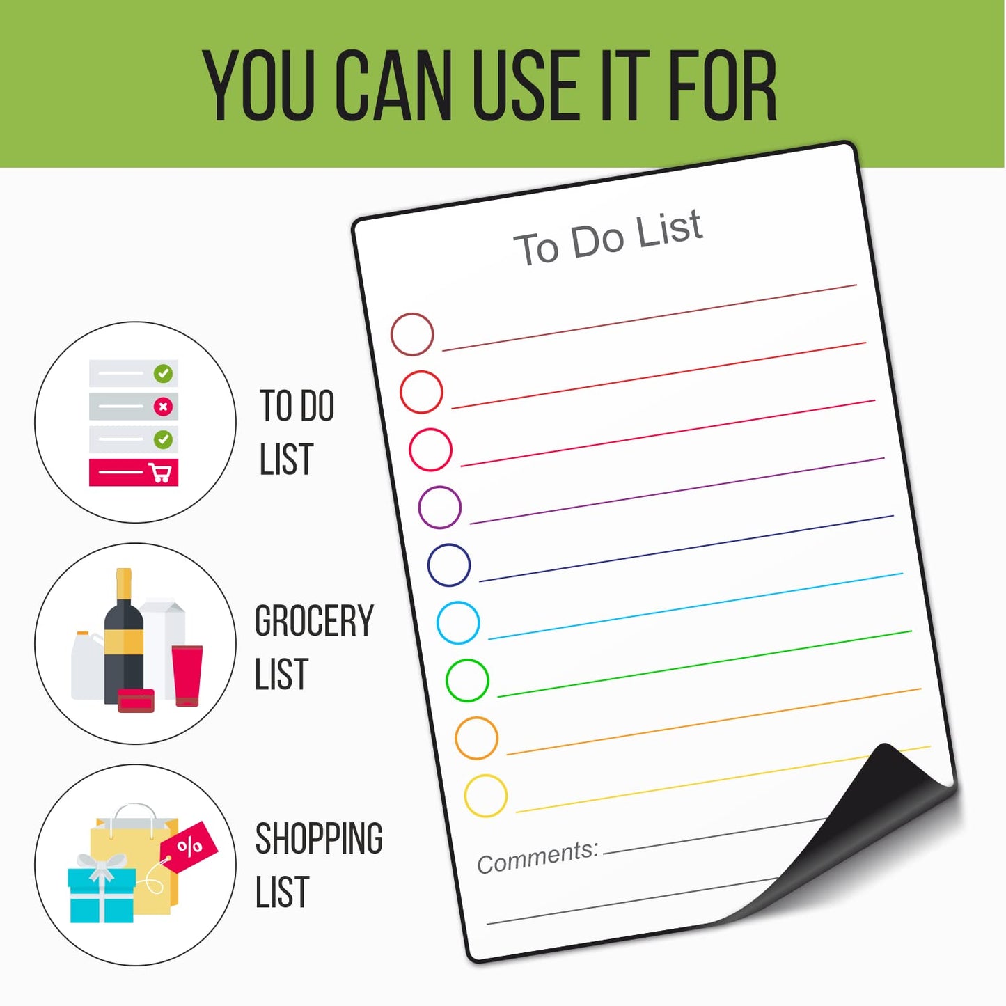 Dry Erase Small Magnetic to Do List White Board for Fridge A5 - Lined Dry Erase Todo List for Refrigerator - Daily Magnetic Planner - Mini Whiteboard Checklist - Magnet Task List White Board