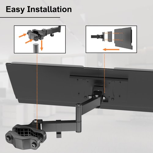 Keyboard Tray Pole Mount - PUTORSEN Keyboard Mount fits Most Standard and Oversized Keyboards, Holds up to 2.2lbs, Black