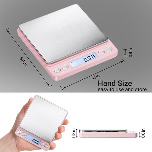 Fuzion Digital Scale - 0.01 Gram Accuracy Mini Food Scale for Jewelry, Gold, Herb & Spice | 500g Capacity