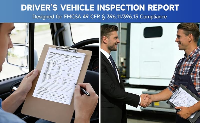 DVIR Inspection Books, 10 Pack, 2-Part NCR—Pre-Trip Truck Forms by Foliom (Variant 10)