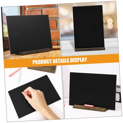 Gadpiparty 2pcs Wooden Display Board Chalk Place Cards for Table Setting Food Signs for Party Buffet Restaurant Supplies Table Signs Place Cards for Food Buffet Message Board Sign Black