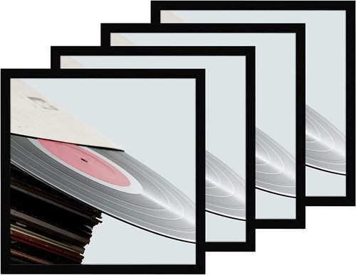 Eletecpro Vinyl Record Frame - Matte Black 12.5x12.5 Album Display | Fits 12x12 LPs - 4 Pack