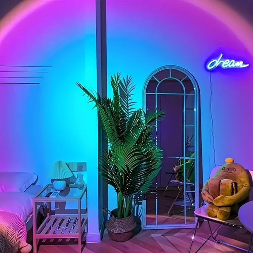 Sunset Lamp Projector 360 Degree Rotation Sun Projection Light Led Night Light Floor Lamp USB Powered Sunset Lamps for Photography Party Bedroom Decor Christmas