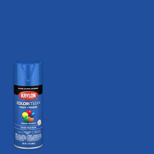 Krylon COLORmaxx Spray Paint - Gloss True Blue, 12 Ounce | Indoor/Outdoor Primer