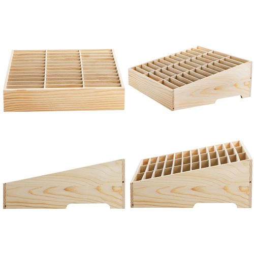 Lawei 36-Grid Wooden Cell Phone Holder, Multifunctional Desktop Organizer Storage Box for Classroom, Office, Meeting Room, Phone Rack Display