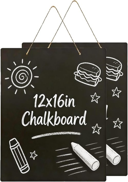 Chalkboard | 12x16 Inch Double-Sided Decorative Sign - Wall Mounted for Home, Office & Restaurant