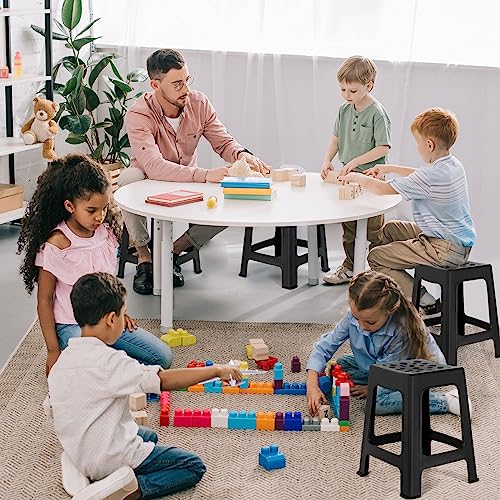 Leinuosen 6 Pack Kids Plastic Classroom Stools, 18 Inch Stackable School Chairs, Portable and Durable