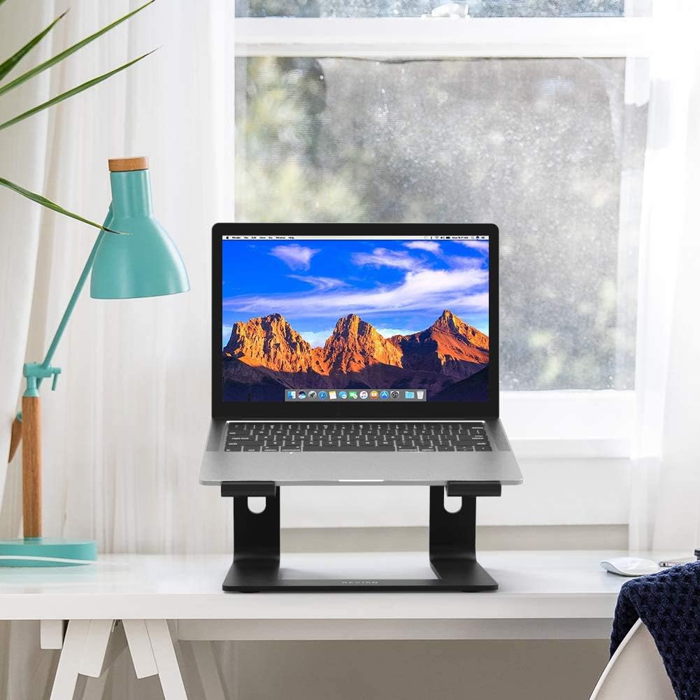 BESIGN LS03 Aluminum Laptop Stand - Ergonomic Detachable Riser for 10-15.6" Laptops | Black