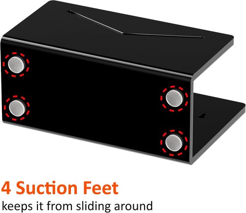 FUCDTEFC Acrylic Mail Holder - Stylish Black Vertical Letter Organizer for Desk | Lightweight Bill Sorter for Home & Office