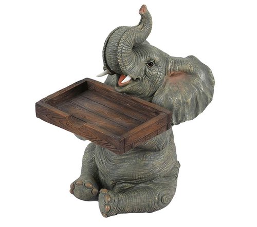 Elephant Business Card Holder - Cute Countertop Table Top Resin Elephant Display Figure Ornament Desk Business Card Organizer for Desk Office Restaurant Home Decor Business Name Card