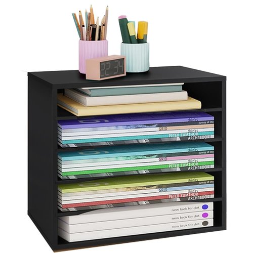 Paper Organzier Wood Desktop Organizer Storage Letter Tray File Sorter with Adjustable Shelves for Home Office