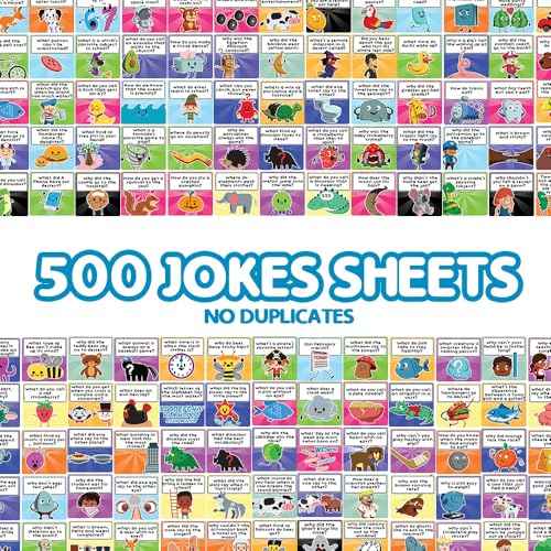 500 Joke Notes for Kids - Lunch Box Notes for Kids - Inspirational Motivational Notes for Children - Jokes and Puns for Boys and Girls - Great for Parties, Schools, Bake Sales, Picnics