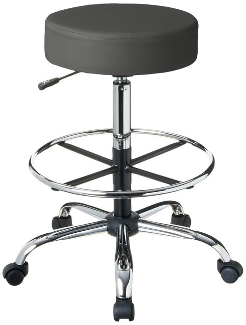 Boss Office Products Adjustable 16" Drafting Stool, Grey