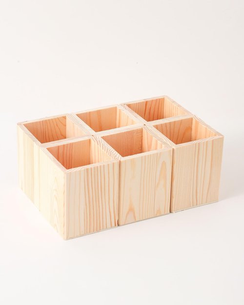 Xhqsulsclac Pen Cup Holder 6 pcs Pine Unfinished Square Pen Holder 3.1X3.1X3.9in Pencil Holder Multipurpose Pencil Cup Wooden DIY Pen Holder Desktop Organizer for Office Home