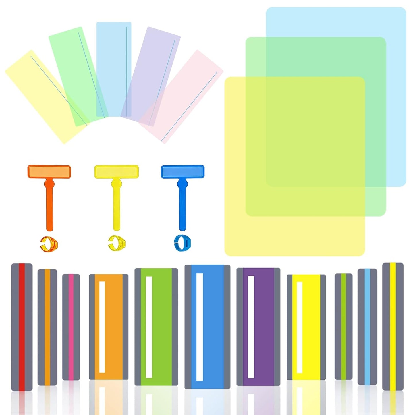 Skiennix Colorful Guided Reading Strips - 25 Pcs Set with 5 Sizes for Dyslexia & ADHD | Enhance Reading Focus