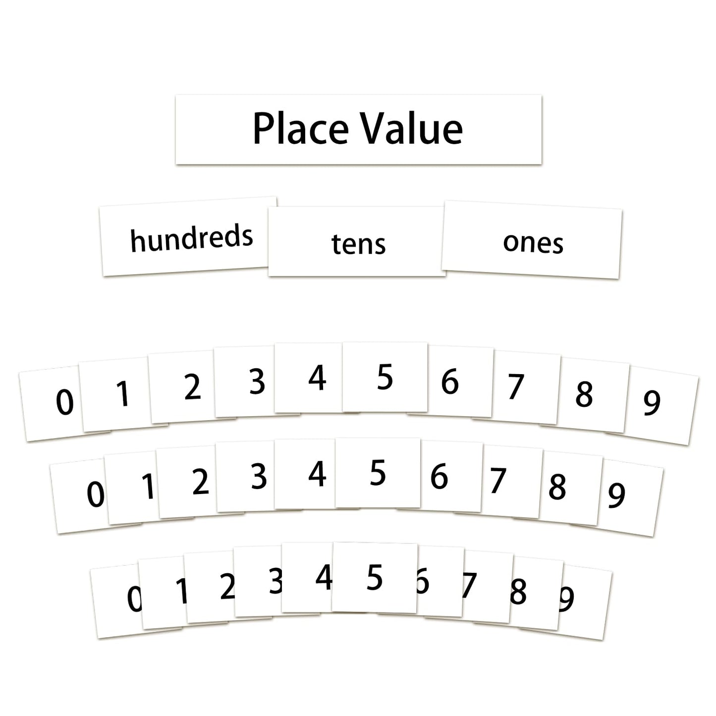 AUVCAS Place Value Pocket Chart & Counting Caddie - Math Manipulatives for Kindergarten, Preschool & Homeschool Classroom (Includes 210 Straws, 30 Number Cards & 4 Headers) - Red