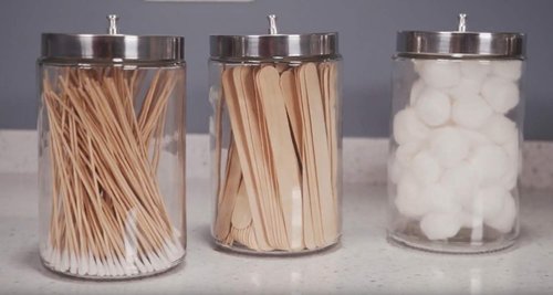 Graham-Field Glass Medical Sundry Jars - Clear Unlabeled Storage Jars with Lids | 7 x 4.25” (6 Count)