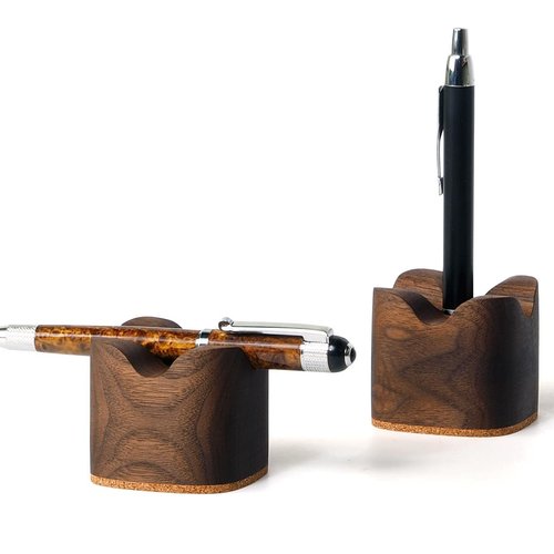 Generic Wood Pen Tray, Wooden Pen Holder, Minimalist Pen Rest, Wooden Desk Organizer Tray (M01-WALNUT) (WALNUT)