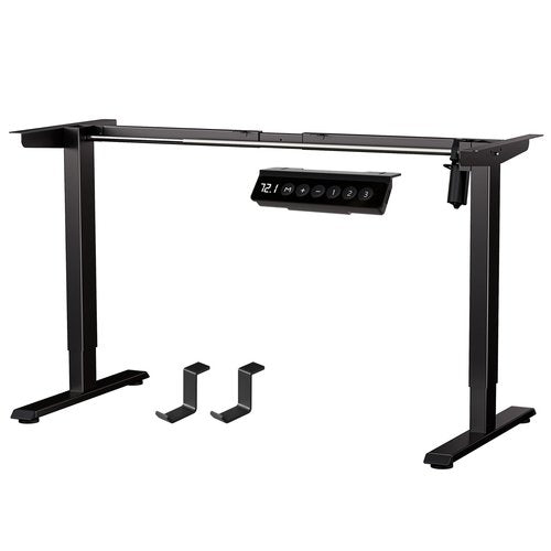BIZUM Electric Standing Desk Frame, Height Adjustable Sit Stand Desk Base with Memory Preset Button, USB Port for Home Office, Black Frame Only