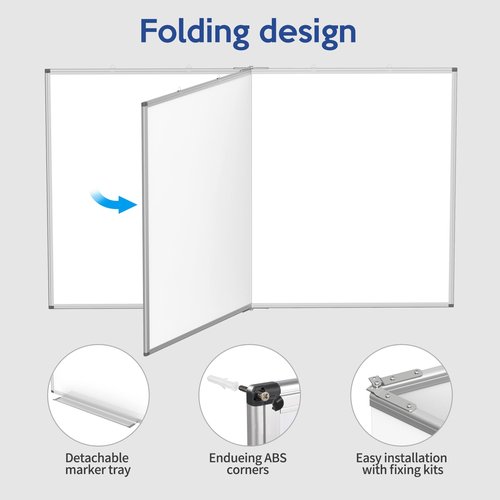 UIFER Large Whiteboard, 60 X 36 Inches Big Whiteboard for Wall, Dry Erase White Board for Office Home & School